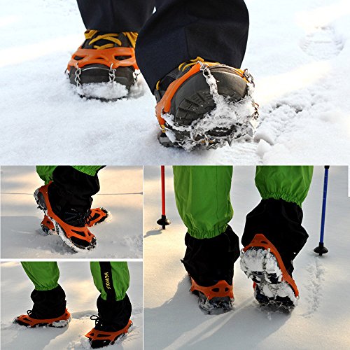 Cosyzone Traction Cleats Ice Snow Grips Crampons Micro Spikes for Shoe Boots, Safe for Outdoor Walking Hiking(L)