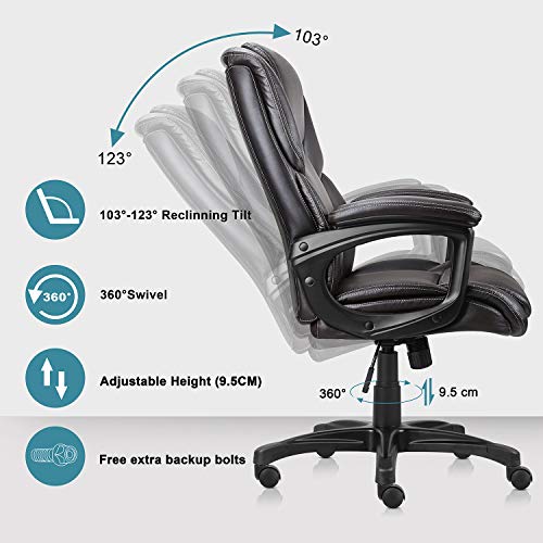Ergousit Ergonomic Executive Office Chair Leather Office Chair High Back Computer Chair Swivel