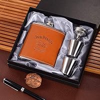 Hip Flasks - 7 Ounce Stainless Steel Hip Flask Set Portable Men 39 S Small 7oz End Gift Box Custom Wine Bottle - Birthday Music 16oz Black Strap Stanley Titanium Liquor Replacement Cove