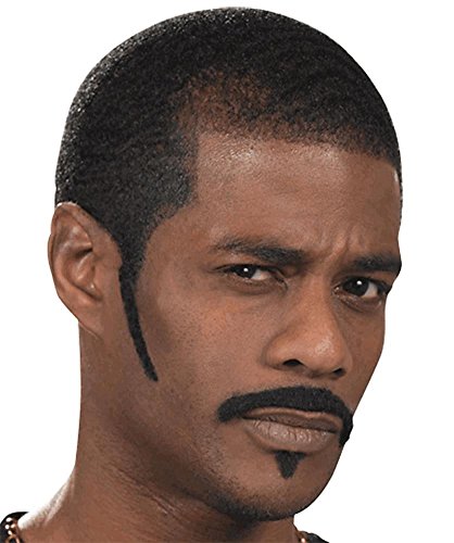 Wacky Suave Moustache, Sideburns and Soul Patch Facial Hair Set, Self Adhesive, 3 piece