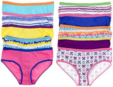 Rene Girls Cotton Lots Of Prints Hipster Panties (10 Pack)