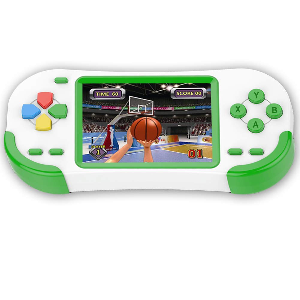 Bornkid 16 Bit Handheld Games Consoles for Kids and Adults with Built in 220 HD Classic Retro Video Games 3.0'' Large Screen Senior Electronic Handheld Game Player Children Birthday Gift (Green)