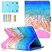 LittleMax 7 Inch Case, Lightweight Flip Folio Protective Cover PU Leather with Pencil Holder for All 7 Inch Pad or Phone - Ocean