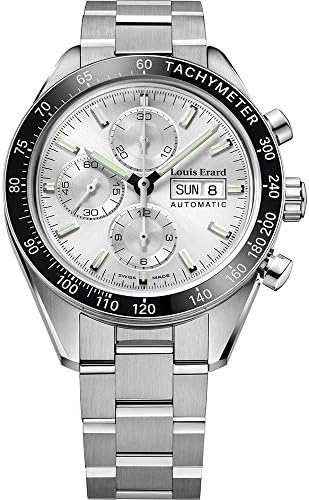 Louis Erard Sportive Automatic Watch, Silver, Chronograph, Tachymeter, Day/Date