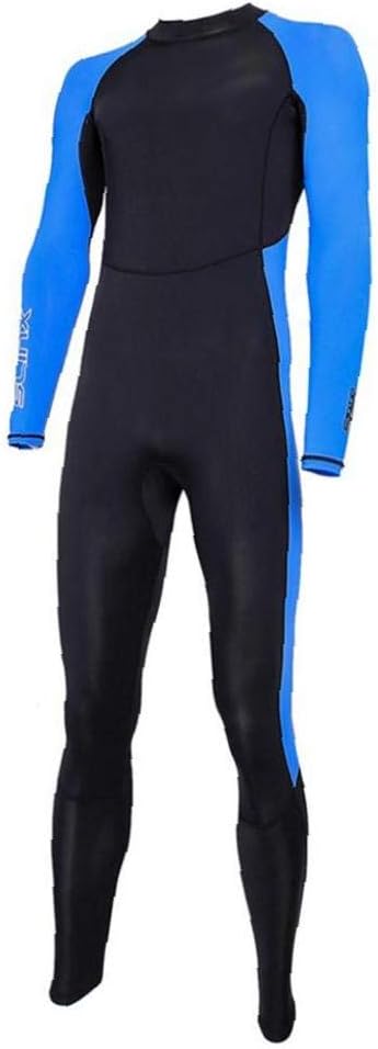 Full Body Thin Wetsuit Lycra UV Protection Long Sleeves Quick Dry Dive Skin Suit For Surfing Snorkeling Diving For Man And Woman 1 Piece Black And Blue XXXL