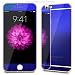 ConnetechTM Electroplating Mirror Effect Front Screen & Back Tempered Glass Screen Protector Whole Body Protection Anti Scratches for Iphone 6 4.7inch (Blue)