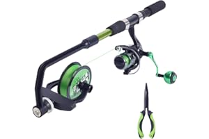 KULPORT Fishing Line Spooler, No Line Twist, Adjustable line Winder, Portable for Spinning & Casting and Trolling Reel with Fishing Pliers