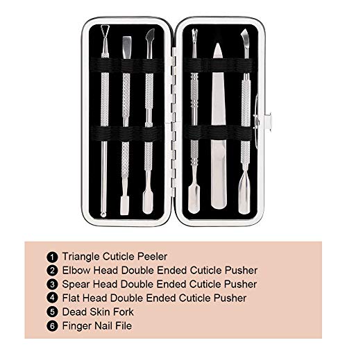 JPNK 6PCS Manicure Set Nail Clippers, Stainless Steel Pedicure Grooming Kit, Professional Home Travel Nail Tools