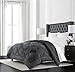 Beckham Hotel Collection Goose Down Alternative Reversible Comforter - All Season - Premium Quality Luxury Comforter - King/Cal King - Navy/Sleet