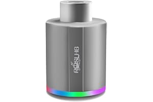 ROSLHG Hookah Pump - Hookah Starter/With rechargeable battery/Universal electric pump kit with Led lights/Mini portable charcoal starter, coal burner Assistant, hookah preheating kit, Smoke bar accessories（silvery）