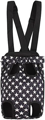 Nylon Small Dog Carrier Backpack Head Out Cat Pet Puppy Travel Bag Tote (M size, Black star)