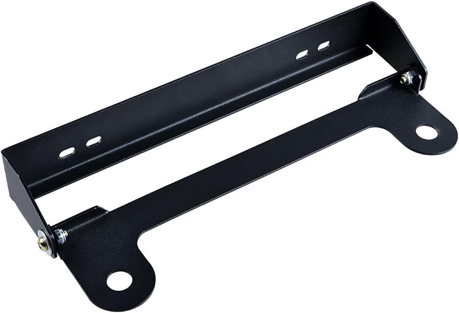 AstraDepot Black Stainless Steel FlipUp License Plate Holder Winch