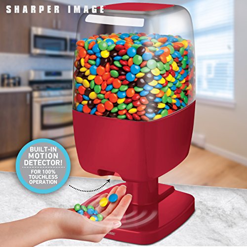 Sharper Image Motion Activated Candy Dispenser For Small Gumballs Nuts Snacks Touchless Hands Free Sensor Detector Easy Fill Treat Canister For Kids Adults Battery Operated For Home Office Red Pricepulse