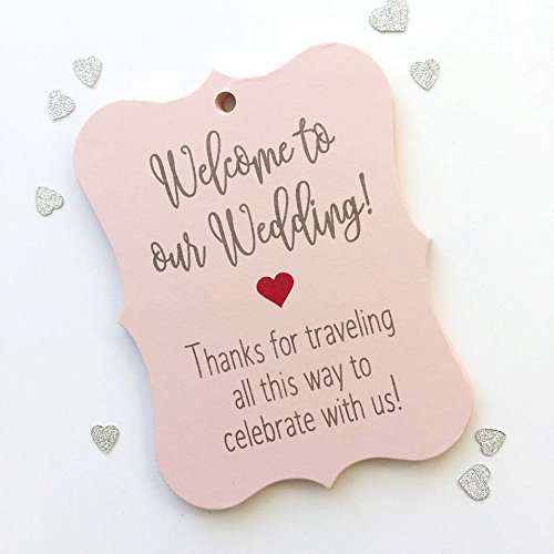 24 ct Hotel Welcome Bag Tags, Welcome Wedding Tags, Destination Wedding Tags (EC-369-BR)