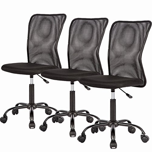 3PC Black Mesh Office Chair