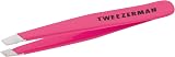 Tweezerman Neon Pink Mini Slant Tweezer Stainless Steel Eyebrow Precision