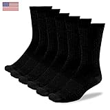 PEOPLE SOCKS merino wool 6 pairs Solid Black crew hits at below calf lightweight medium large