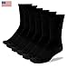 PEOPLE SOCKS merino wool 6 pairs Solid Black crew hits at below calf lightweight medium large