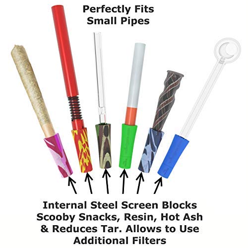 Silicone Cigarette Holder - Smoking Accessories - Tips for Rolling Papers and Raw Papers - 1.5 × 0.28-inch Camo-Blue - Set of 2 - Thumbnail 4