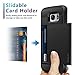 Galaxy S7 Edge Case, Vofolen Slidable Card Holder Galaxy S7 Edge Wallet Case Hybrid Protective Shell Shockproof Rubber Bumper Armor Scratch-Proof ID Card Slot Case Cover for Galaxy S7 Edge - Black