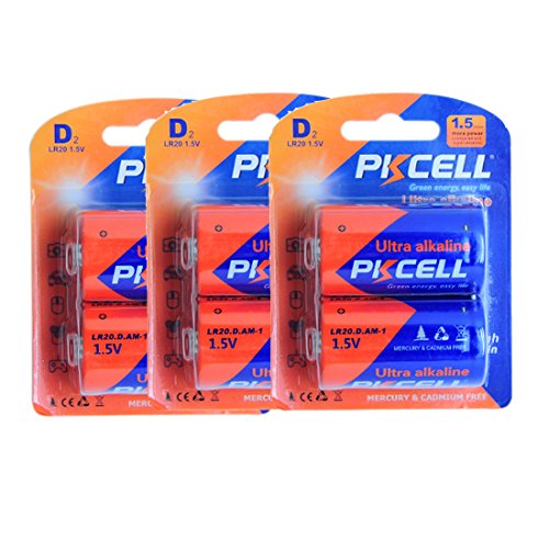 6 X AM-1 MN1300 LR20 D Alkaline Battery D Size 1800min