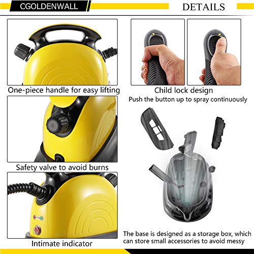 CGOLDENWALL Floor Steam Cleaner Heavy Duty Cleaning Steamer 1500W High