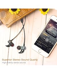 Auriculares Bluetooth, Parasom A1 magnético inalámbrico V4.1 Bluetooth estéreo de auriculares deporte auricular in Ear auriculares aislamiento de ruido, Auriculares para gimnasio correr   a prueba de sudor, micrófono (Negro)