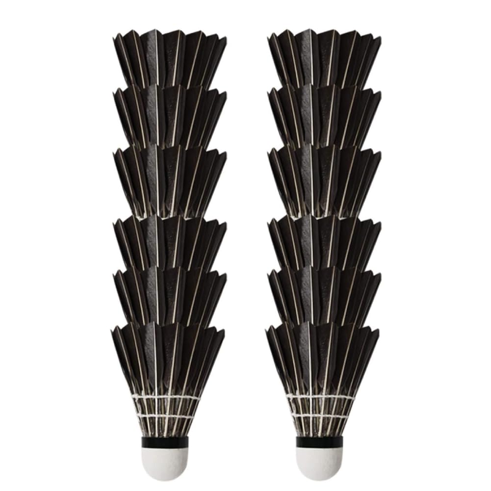 12 Pack Badminton Birdies, Badminton Shuttlecocks with Great Durability Stability and Balance, High Speed Badminton Birdies Balls for Outdoor, Garden, Beach, Family