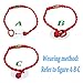 Chinese Feng Shui Lucky Rope Strap Lucky red rope beads (2PCS, Red)