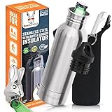 Beer Bottle Cooler Insulator Stainless Steel- Fun Beer Gifts idea For Men and Women - Beer Holder- Fits 12oz Bottle+Insulated Bag, Keyring Bottle Opener and Funny Wall Mounted Opener Bonus in Gift Box