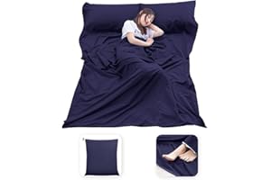 MongByYa Sleeping Bag Liner Lightweight Compact Sleeping Bag Sack Portable Clean Travel Sheet Camping Sleep Sheet for Backpacking Hotel Hiking
