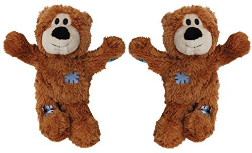 Wild Knots Bears - Durable Dog Toys with Internal Knotted Ropes and Minimal Stuffing for Less Mess (Assorted Colors) (X Large (2 Pack))