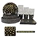 Black and Gold Party Supplies - 200PCS Disposable Black Paper Plates Dinnerware Set Gold Dots 50 Dinner Plates 50 Dessert Plates 50 Cups 50 Napkins Wedding Birthday Party Baby Shower Christmas