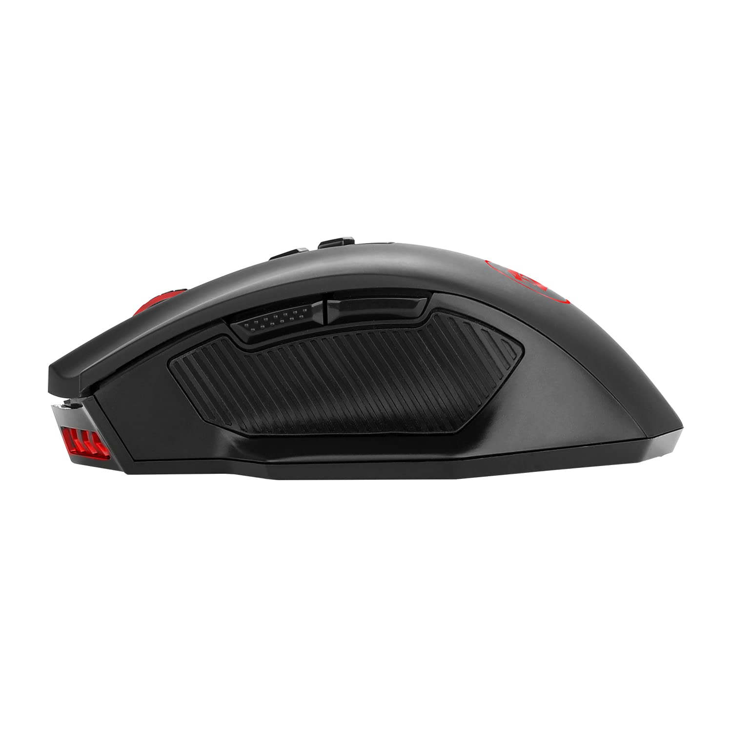 Redragon M655 Ergonomic Wireless Gaming Mouse, Red LED Backlit with 7 Buttons Macro Programmable 4000 DPI for Windows PC Gamer