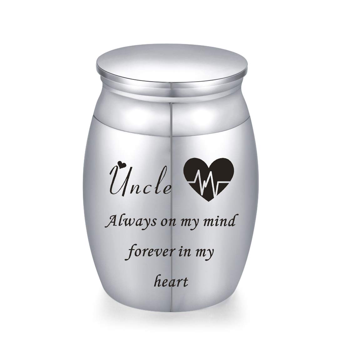 Sunling Decorative Memorial Keepsake Urns for Cremains Stainless Steel Mini 1.57 Inch High Small Funeral Urns Cremation Ashes Holder for Family Members