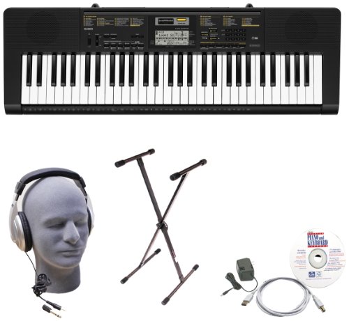 Casio Inc. CTK2400 EPA 61-Key Premium Keyboard Package with Samson HP30 Headphones, Stand, Power Supply, USB Cable and eMedia Software