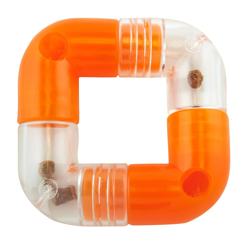 Planet Dog Orbee-Tuff Link Orange Interactive Treat-Dispensing Puzzle Dog Toy, 4-Piece