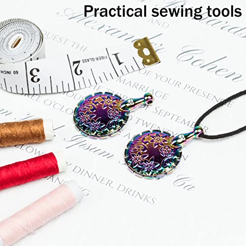 J.CARP 2Pcs Yarn Cutter Pendants, Dazzle Color Metal Thread Cutter Pendant for DIY Sewing Tools