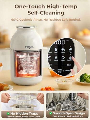 Nutri Ease All Steps Multifunctional Baby Food Processor with 3 Programs, One Step Steamer, Self-Cleaning, Auto Cooking & Mixing, Healthy Home Baby Feeding, BPA Free
