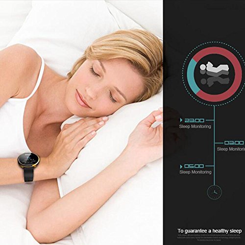 L@YC Smart Watch Round Screen Waterproof Heart Rate Monitoring Health Monitoring Music Control Remote Control Self-Timer, Silver Grey