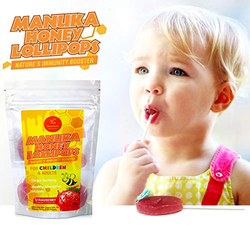 Manuka Honey Throat Soothing Immunity Lollipops for Children and Adult