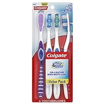 Colgate 360 Adult Toothbrush Value Pack, Medium (4 Count)