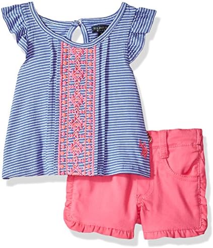 U.S. Polo Assn. Baby Girls Fashion Top and Short Set
