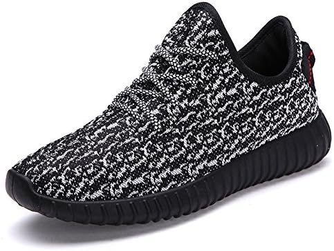 MOUFIT Men Women Non Slip Breathable Sneakers Unisex Couple Lightweight Athletic Gym Shoes Black White 40