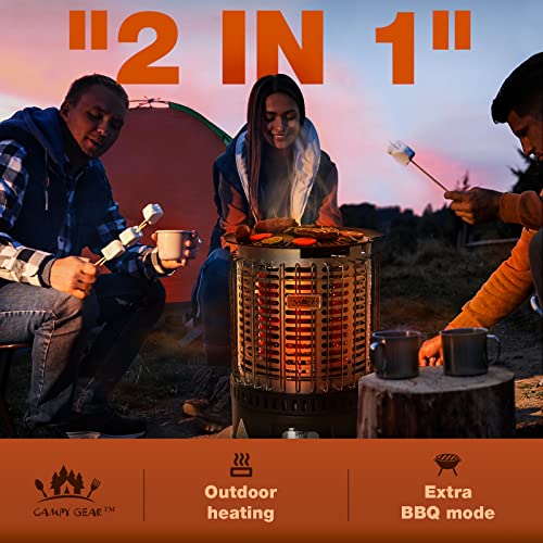 Campy Gear 2 in 1 Outdoor Propane Heater & Stove with Hose and Grill