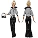 E-TING 2 Set Fashion Doll Clothes Casual Wear Coat Tops Blouse Pants Trousers Red Dress Handbag Shoes for Barbie Dolls