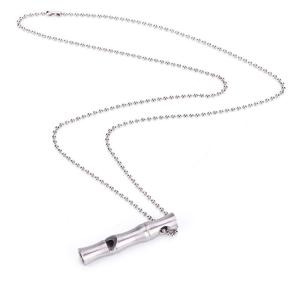 Ejoyous Stainless Steel Whistle, Whistle Signal Whistle with Collar Dog Whistle High Decibel Emergency Whistles for Help Recall Dog Camping Survival High Decibel Emergency