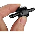 Inline Check Valve, 3/16" Fuel Line One Way Non Return Check Valve Oil Petrol Diesel Black for Gas Liquid Air Fuel Pumps (3/16")