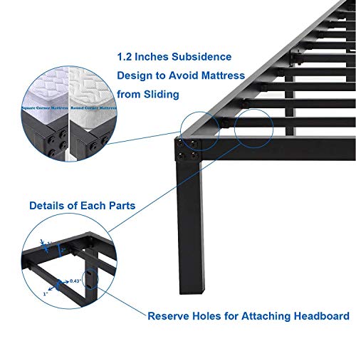 zizin King Bed Frame with Storage Heavy Duty Platform Frames/14 Inch Sturdy Metal Beds 3500LBS