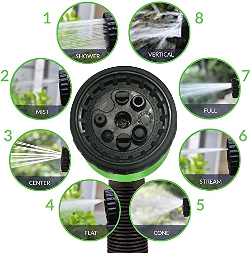 Gartenschlauch,Flexible Gartenschlauch 15m, Dehnbarer Flexschlauch Gartenschlauch Mit Doppelkern Latex 1/2 3/4 Zoll EU-Standard Vollmessingarmaturen, Knickfrei Wasserschlauch Flexibel, Grün 15m – Bild 4